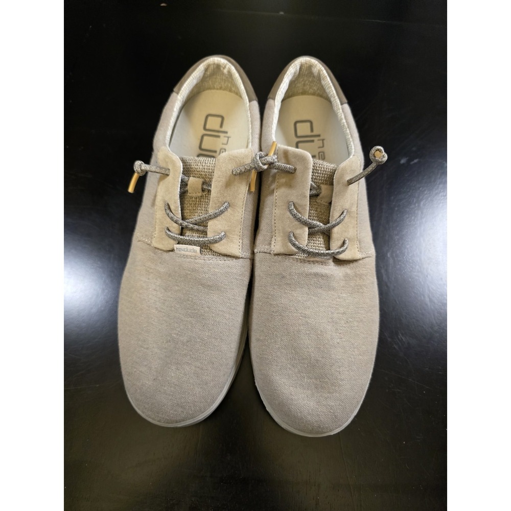 Hey Dude Wally Stretch Beige Men's Size 9 Casual Slip On Loafers 111920529 Laces